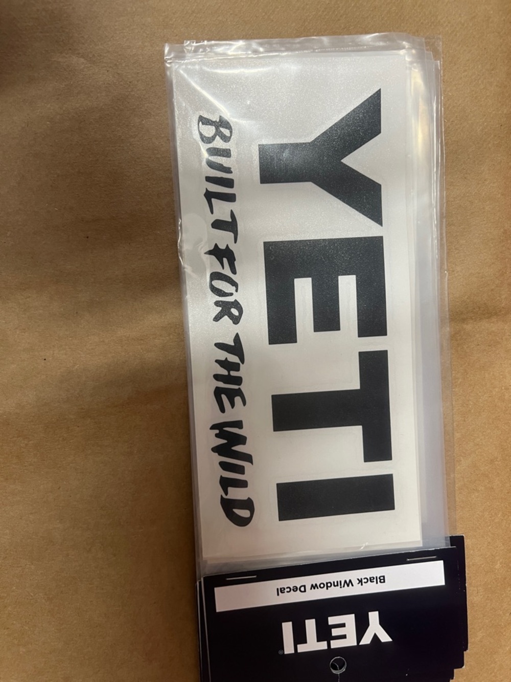 Yeti Black on White 'Built for the Wild' Sticker